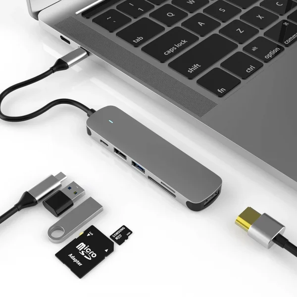 USB C HUB نوع C الفاصل إلى HDMI-4K محطة إرساء محول الكمبيوتر المحمول مع PD SD TF RJ45 Thunderbolt 3 لماك بوك اير M1 باد برو
