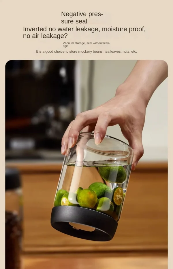 وعاء قهوة بغطاء أسود متعدد السعة، وعاء تخزين يدوي مقاوم للرطوبة، إبريق شاي زجاجي للمطبخ، وعاء تخزين حبوب القهوة، جرة محكمة الغلق