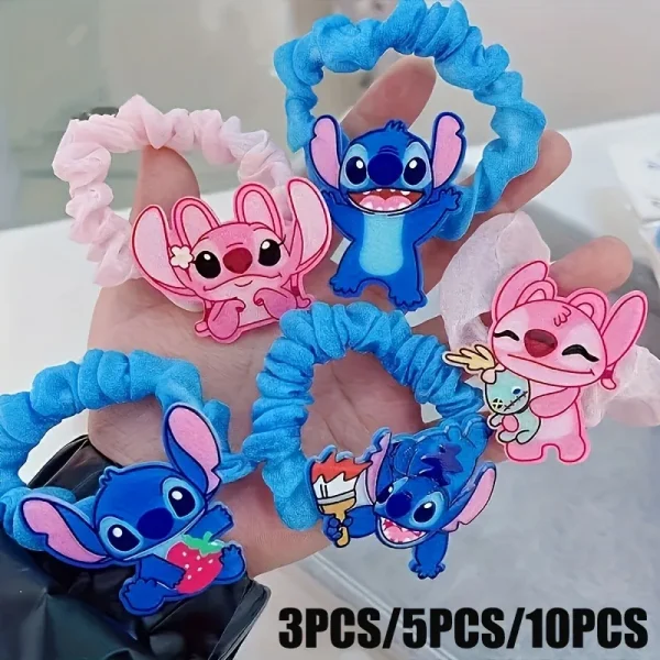 3/5/10 قطعة ديزني غرزة دائرة الشعر غرزة الملاك ‌ليلو و غرزة‌ عنصر الشعر حبل الكرتون متعة ارتداء اليومي هدايا إكسسوارات الشعر