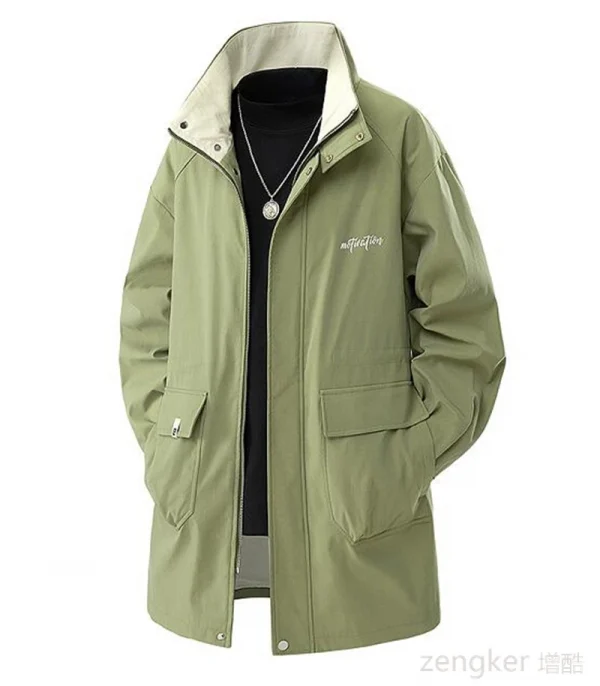 كبير الحجم خندق كبير الحجم الرجال مقطع طويل الربيع والخريف سترة غير رسمية فضفاضة حجم كبير معطف 7XL 8XL 9XL