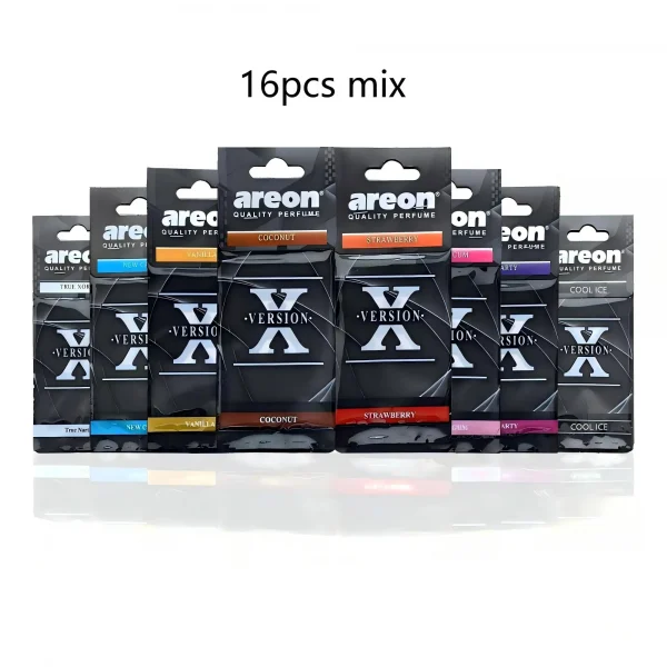 معطرات هواء السيارة عالية الجودة [الشكل X]، والتي يمكن استخدامها كزينة لمرايا الرؤية الخلفية للسيارة، متوفرة في مجموعات