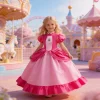 زي أميرة الخوخ للفتيات فستان الأميرات التنكري للأطفال في عيد الهالوين كرنفال فستان حفلات أعياد الميلاد لمدة 3-10 سنوات