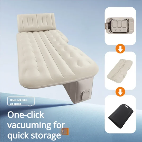 مرتبة هوائية خلفية للسفر أوتوماتيكية للسيارة، سرير محمول ذكي AI قابل للنفخ للنوم في السيارة