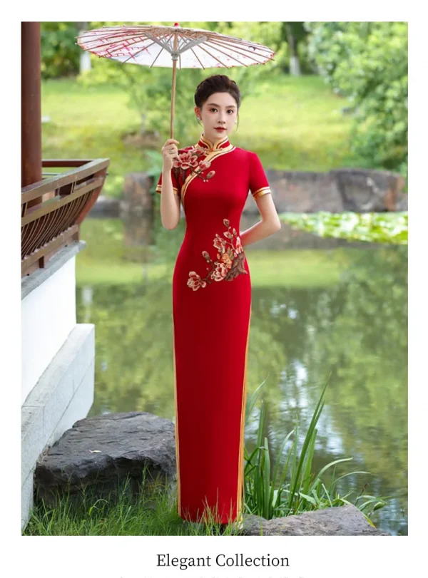 فستان الحفلات جديد تشيباو الساتان الإناث مشروط عرض أزياء مسرحية