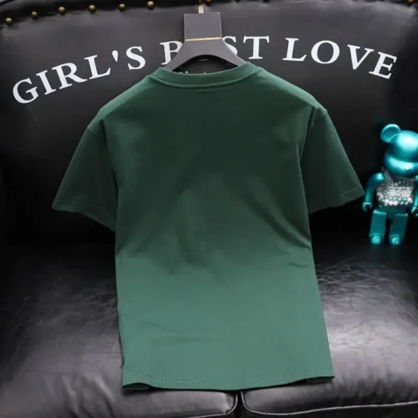 العصرية العلامة التجارية سبلاش الحبر التطريز المطبوعة قصيرة الأكمام تي شيرت 2024 الصيف نمط جديد ضوء الفاخرة الرجال قميص