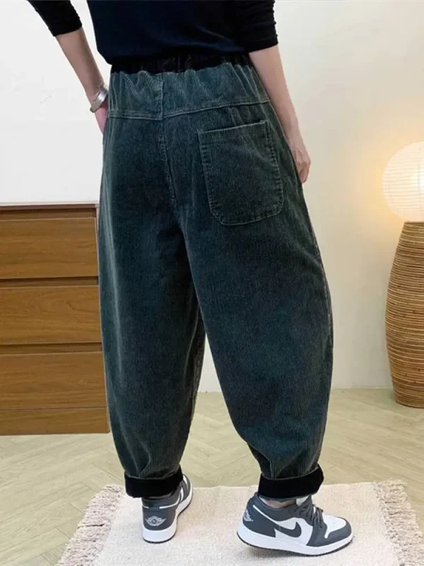 Amax LuluE الخريف الكورية تصميم المرأة فضفاض سروال قصير حريم السيدات عادية كلاسيكية خمر موضة مرونة الخصر بنطلون