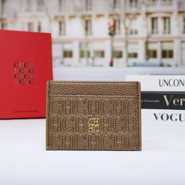 حامل بطاقات جديد من CH بنقش، محفظة بطاقة ائتمان رفيعة وبسيطة للنساء والرجال، حقيبة بطاقات هوية محمولة مع فتحات متعددة