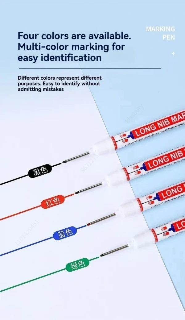 4 قطعة/المجموعة 20 مللي متر ثقب عميق طويل بنك الاستثمار القومي رئيس علامات للمعادن ثقب القلم مقاوم للماء الحمام النجارة الديكور متعددة الأغراض