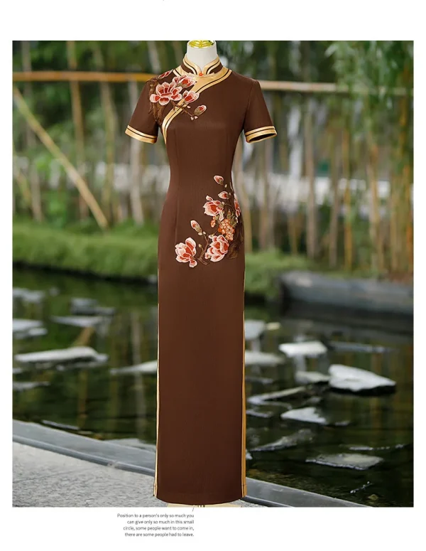 فستان الحفلات جديد تشيباو الساتان الإناث مشروط عرض أزياء مسرحية