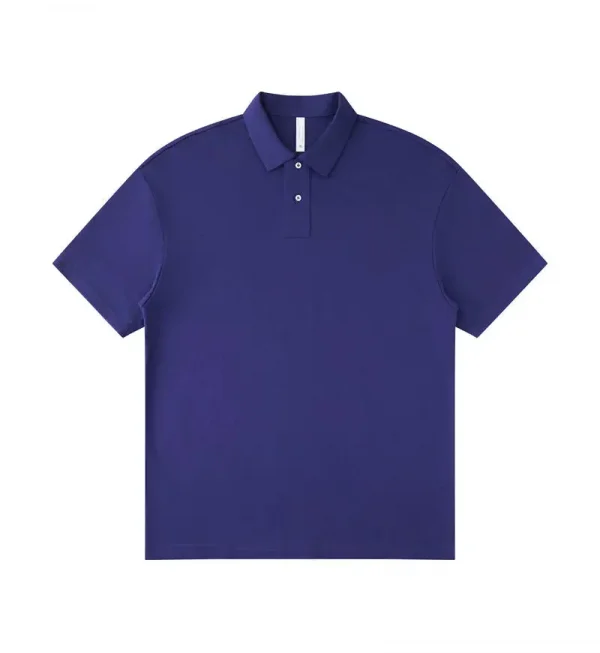 275 جرامًا من القطن الخالص بلون فضفاض قصير الأكمام قميص بولو قم بتخصيص تصميم نص الصورة الخاص بك للنساء والرجال