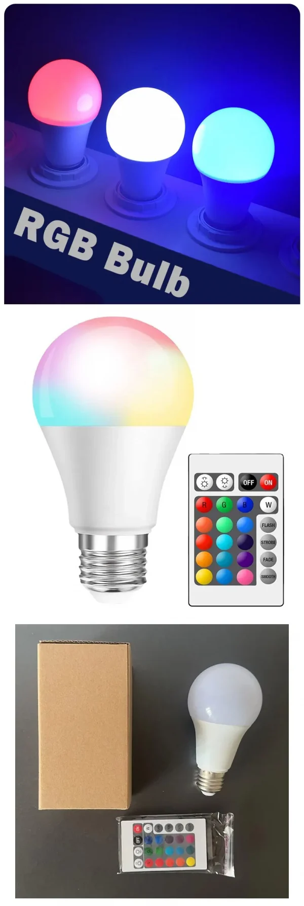 16 لون RGB لمبة LED متعدد الألوان لمبة E27 220 فولت الإضاءة المنزلية عكس الضوء 24 مفتاح التحكم عن بعد مصباح ذكي مصباح لتهيئة الجو