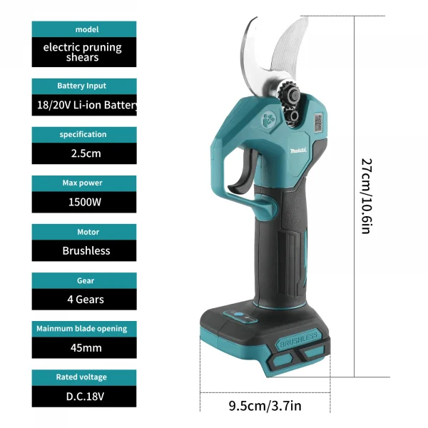 ماكيتا 45 مللي متر اللاسلكي فرش الكهربائية تشذيب القص شجرة بونساي المقلم فروع القاطع أداة السلطة لبطارية ماكيتا 18 فولت