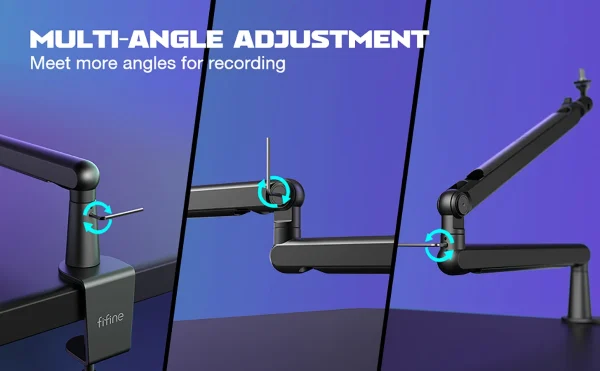 حامل ذراع FIFINE Premium المعدني المنخفض القابل للتعديل مع هيكل قوي وإدارة الكابلات للميكروفونات - BM88