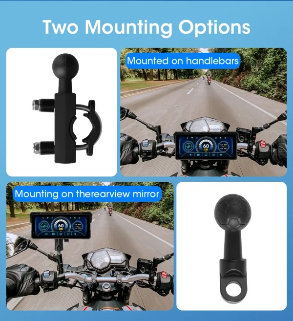 جانسايت محمول 8.1 بوصة IP67 مقاوم للماء للدراجات النارية 4K DVR نظام تحديد المواقع والملاحة اللاسلكية Carplay أندرويد السيارات موتو مسجل مراقب