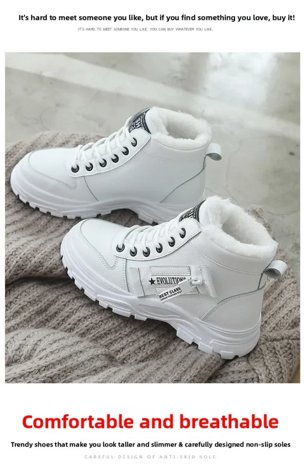 أحذية رياضية نسائية شتوية برباط للكاحل أحذية نسائية بكعب مسطح أحذية تشيلسي أو أنبوب لمواسم الخريف والربيع