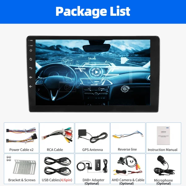 راديو ستيريو للسيارة من ESSGOO مقاس 9 بوصات 2 DIN مزود بتقنية Carplay يعمل بنظام الأندرويد وستيريو للسيارة وبلوتوث 64 جيجا ونظام تحديد المواقع والملاحة RDS وواي فاي وUSB FM DAB + CAM