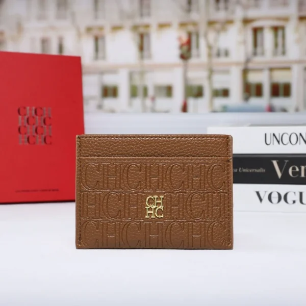 حامل بطاقات جديد من CH بنقش، محفظة بطاقة ائتمان رفيعة وبسيطة للنساء والرجال، حقيبة بطاقات هوية محمولة مع فتحات متعددة