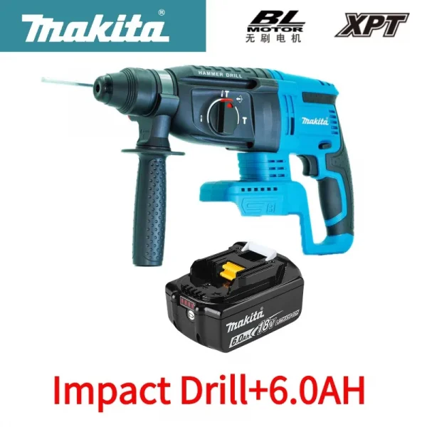 🔥ماكيتا الأصلي 24 مللي متر مطرقة لاسلكية فرش مطرقة كهربائية 18 فولت بطارية ليثيوم تدريبات لاسلكية لماكيتا 18 فولت أدوات كهربائية