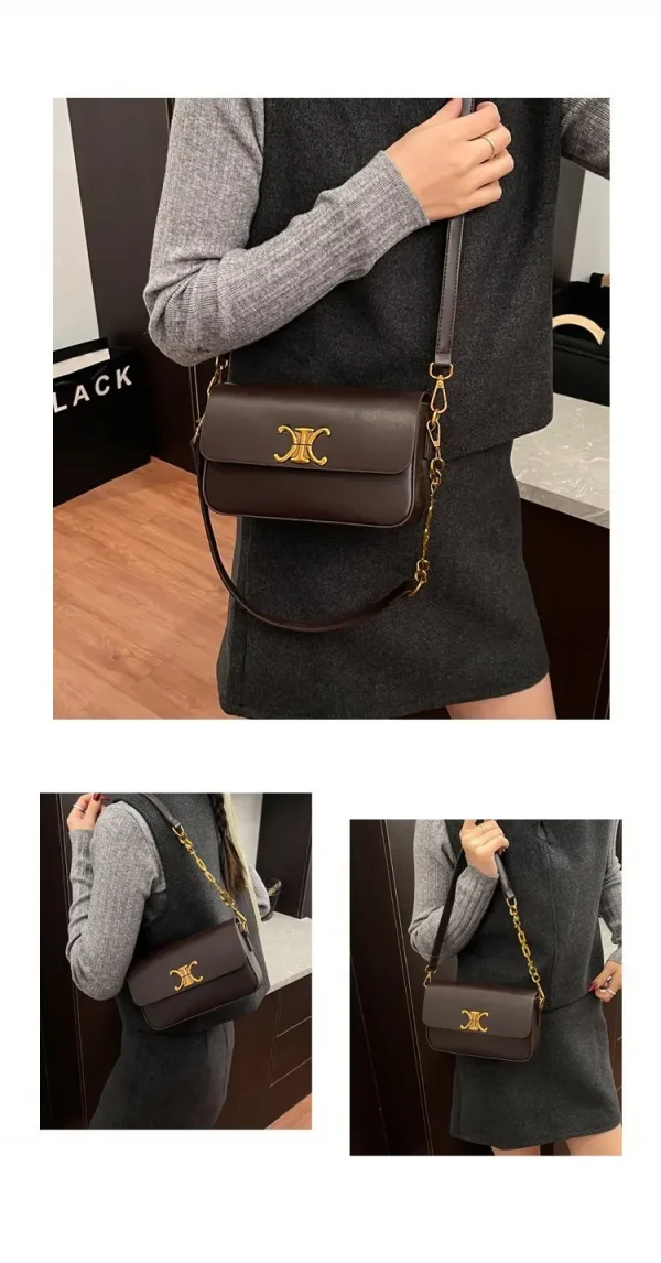 حقيبة كتف مكعبة الشكل، مربعة الشكل مدمجة مع سلسلة مصقولة، تصميم متعدد الاستخدامات للحمل في اتجاهين، مظهر جديد لعام 2026