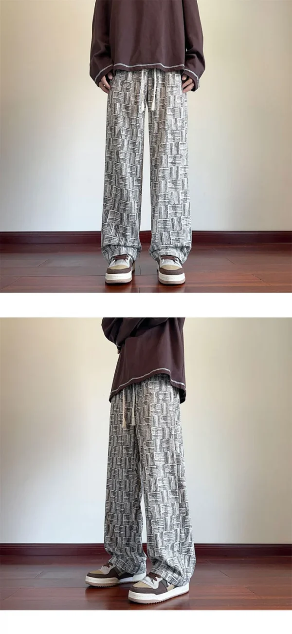 Summer Straight Chino Corduroy Men's Spring New Fashion Retro Sports Pants Loose Wide-legged Casual