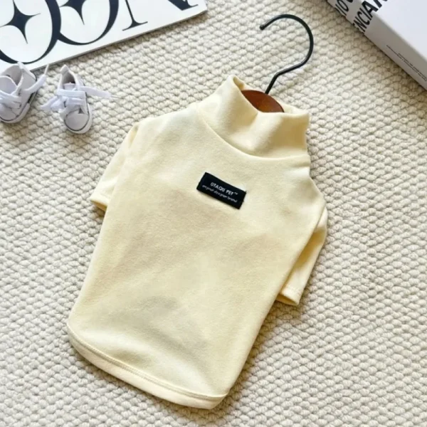 الفاخرة الكلب قاع قميص الربيع الكلب الملابس لطيف الصلبة جرو الياقة المدورة الدافئة لينة القط قميص الحيوانات الأليفة بلوزات تشيهواهوا ازياء