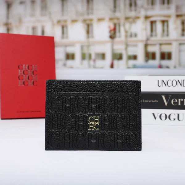 حامل بطاقات جديد من CH بنقش، محفظة بطاقة ائتمان رفيعة وبسيطة للنساء والرجال، حقيبة بطاقات هوية محمولة مع فتحات متعددة