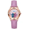 Cartoon Pattern Stitch Girls Watches for Kids Leather Strap Children Watch with Rhinestone Dial reloj stich Exquisite Gift