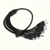 DC Power Splitter Cable 1 Female to 2/4/8 Male Y-Shaped Adapter with 12V Output 5.5mm x 2.1mm Connector for Cameras