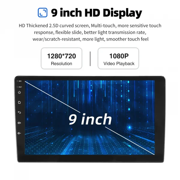 راديو ستيريو للسيارة من ESSGOO مقاس 9 بوصات 2 DIN مزود بتقنية Carplay يعمل بنظام الأندرويد وستيريو للسيارة وبلوتوث 64 جيجا ونظام تحديد المواقع والملاحة RDS وواي فاي وUSB FM DAB + CAM