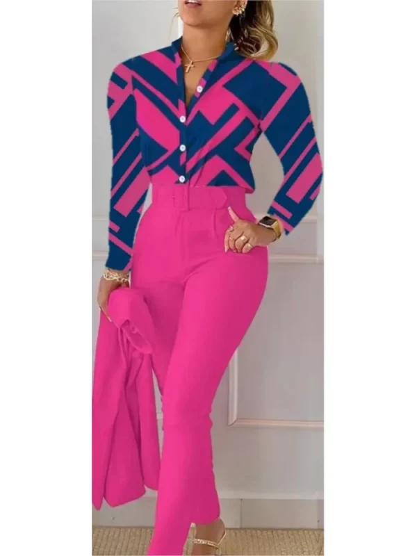 أزياء مطبوعة بأكمام طويلة قميص المرأة دعوى ربيع الخريف سليم صالح