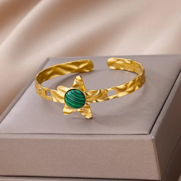 طبقة مزدوجة يترك الإسورة للنساء مطلية بالذهب مفتوحة الفولاذ المقاوم للصدأ الكفة الأساور الحد الأدنى مجوهرات المعصم Freeshipping البنود