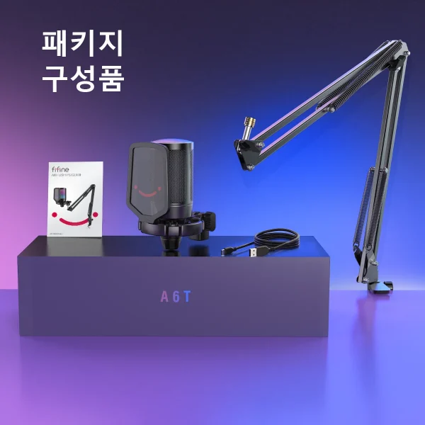 مجموعة ميكروفون ألعاب FIFINE USB للكمبيوتر الشخصي، مجموعة ميكروفون قلبي مكثف لجهاز PS4/5 مع زر كتم الصوت/RGB/حامل ذراع، لبث الفيديو-A6T