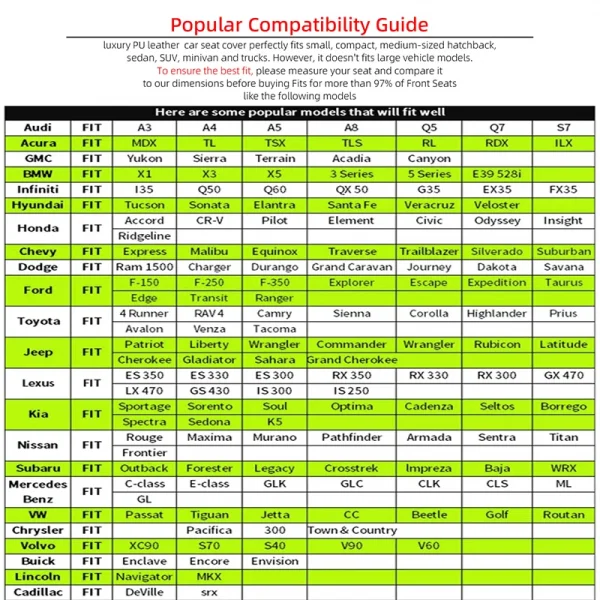 جديد غطاء مقعد السيارة الأمامي بولي Leather الجلود وسادة مقعد السيارات غطاء مقعد السيارة العالمي وسادة كرسي السيارة حصيرة اكسسوارات السيارات