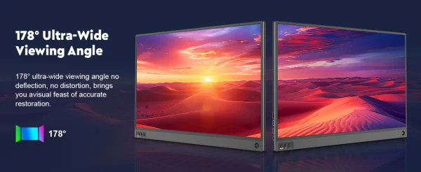 أمودو 15.6 بوصة شاشة محمولة 1920x1080P تمديد عرض IPS لوحة ال سي دي الثقب حامل VESA USBC Mini HDMI شاشة الهاتف المحمول