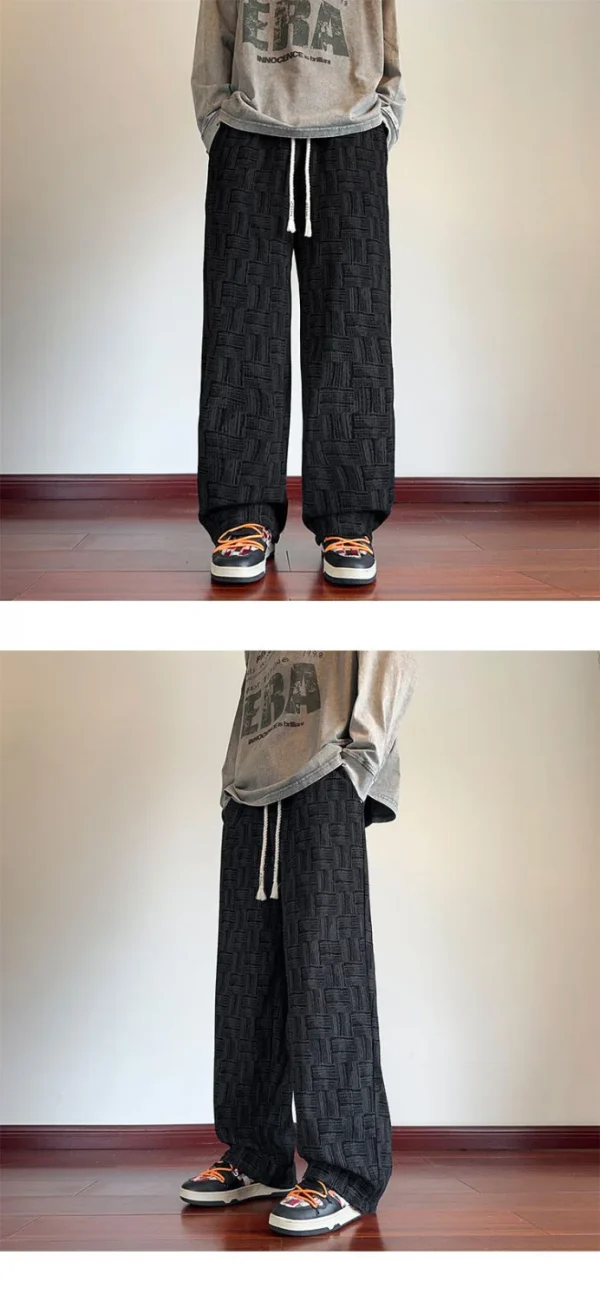 Summer Straight Chino Corduroy Men's Spring New Fashion Retro Sports Pants Loose Wide-legged Casual