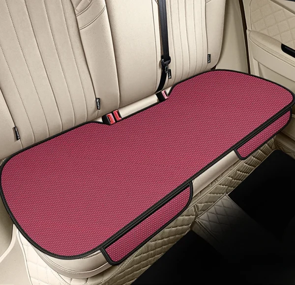 وسادة مقعد السيارة من الحرير الجليدي المسامي، مقاومة للانزلاق ومقاومة للاهتراء، غطاء مقعد السيارة من الحرير الجليدي بلون سادة، تناسب معظم السيارات عالميًا