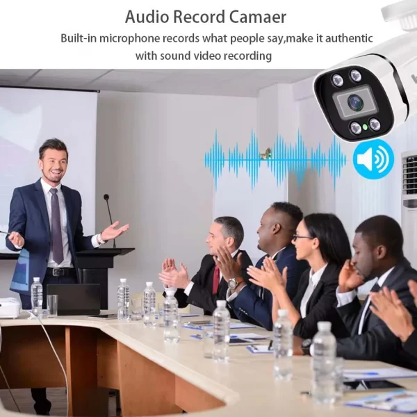 كاميرا مراقبة فيديو 4K Poe Ip Onvif صوت 48 فولت POE/DC 12 فولت 4MP/5MP/8MP للرؤية الليلية رصاصة كاميرا أمان مقاومة للماء لـ NVR