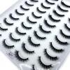 20 زوجًا من رموش المنك الصناعية ثلاثية الأبعاد رموش صناعية طبيعية درامية رقيق ناعمة حجم متقاطع أدوات تجميل للرموش قابلة لإعادة الاستخدام