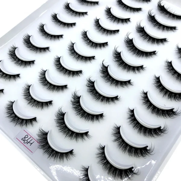 20 زوجًا من رموش المنك الصناعية ثلاثية الأبعاد رموش صناعية طبيعية درامية رقيق ناعمة حجم متقاطع أدوات تجميل للرموش قابلة لإعادة الاستخدام