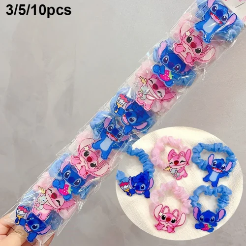 3/5/10 قطعة ديزني غرزة دائرة الشعر غرزة الملاك ‌ليلو و غرزة‌ عنصر الشعر حبل الكرتون متعة ارتداء اليومي هدايا إكسسوارات الشعر