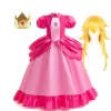 زي أميرة الخوخ للفتيات فستان الأميرات التنكري للأطفال في عيد الهالوين كرنفال فستان حفلات أعياد الميلاد لمدة 3-10 سنوات