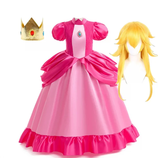 زي أميرة الخوخ للفتيات فستان الأميرات التنكري للأطفال في عيد الهالوين كرنفال فستان حفلات أعياد الميلاد لمدة 3-10 سنوات