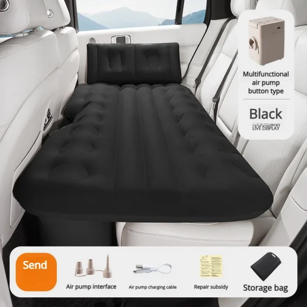 مرتبة هوائية خلفية للسفر أوتوماتيكية للسيارة، سرير محمول ذكي AI قابل للنفخ للنوم في السيارة