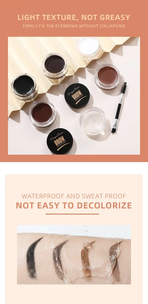 دراجون راني 6 ألوان وايلد كريم تصفيف الحواجب كريم تصفيف الحواجب جل الصابون الشمع الأبيض كريم الحواجب