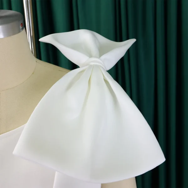 موضة النساء بمقاسات كبيرة فستان بكفة كتف مائلة مع فيونكة لحفلات رسميّة فستان أنيق جديد للمناسبات الخاصة