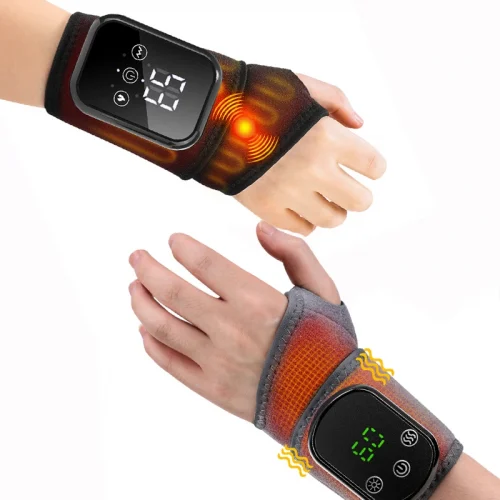 المعصم وسادة ساخنة التدفئة الكهربائية واقي المعصم 3 مستويات مُدلك بالاهتزاز 5 سرعة التدفئة الساخن ضغط حماية المعصم اليد