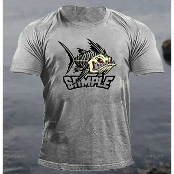 الحيوان تي شيرت للرجال الملابس فانوس الأسماك ثلاثية الأبعاد طباعة عناصر الرعب بلايز الصيف المتضخم الذكور بلايز الشارع ملابس كاجوال