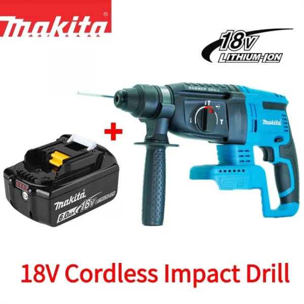 🔥مثقاب مطرقة دوارة لاسلكي أصلي من ماكيتا DHR242 18 فولت 24 مم خرسانة 4700 IPM 3 أوضاع احترافية شديدة التحمل🛠️