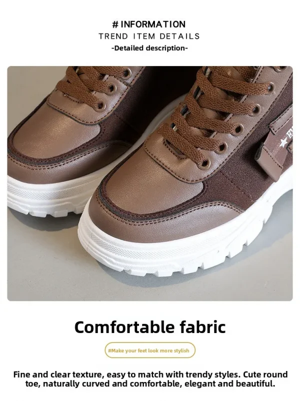 أحذية كاجوال فائقة النعومة، أحذية أبي سميكة القاع، أحذية منصة عالية الارتفاع، أحذية عصرية للشتاء الدافئ بنمط جديد للنساء