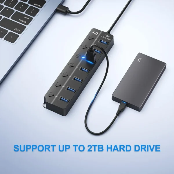 USB 3.0 Hub USB Hub 2.0 متعدد USB الفاصل Hub 100 سنتيمتر كابل طويل متوسع متعدد للكمبيوتر المحمول ملحقات الكمبيوتر محول USB